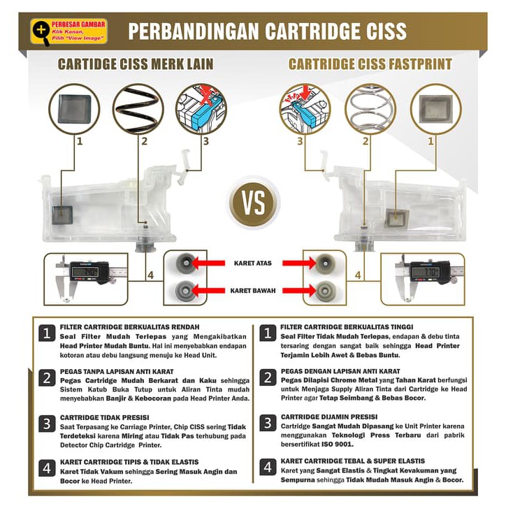 Cartridge Refill MCISS Kosongan Epson T1100 Kode 73HN 103 Tanpa Chip