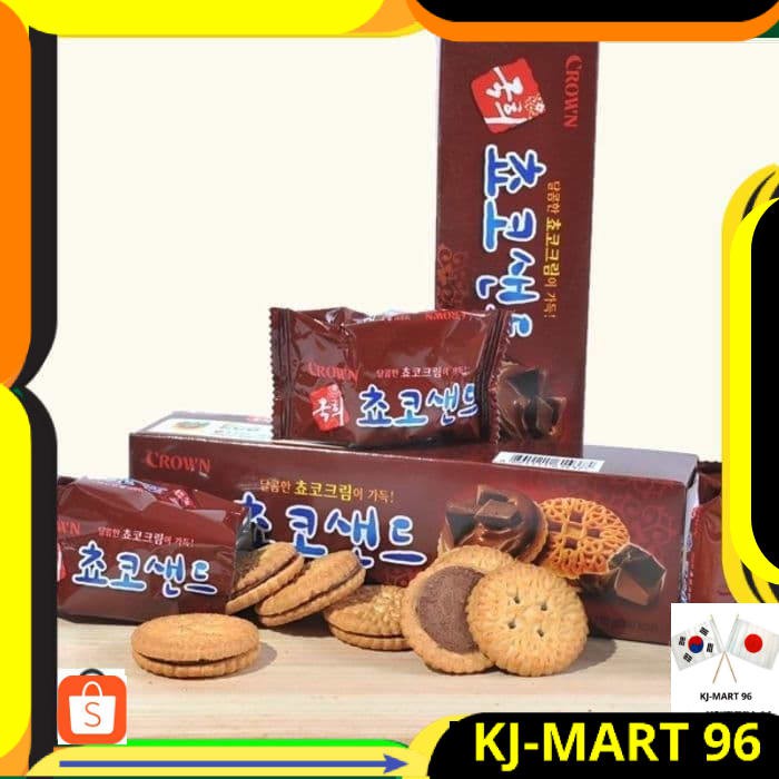 

MAKANAN KOREA/SNACK KOREA HALAL CROWN KOOKHEE CHOCO SAND ORI IMPORT