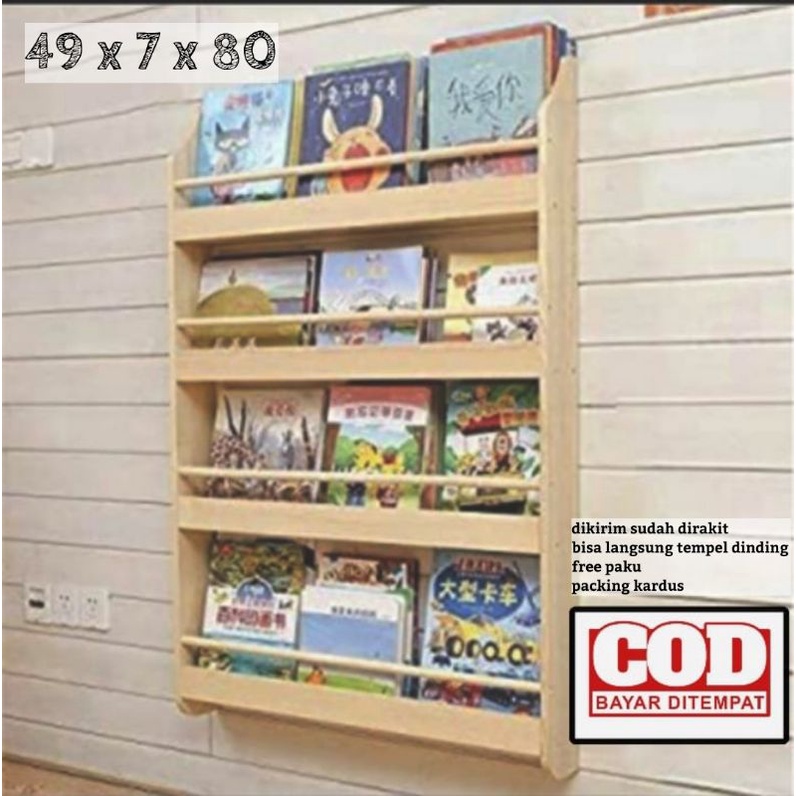 rak buku / rak buku dinding / rak buku tempel dinding / rak serbaguna / rak make up