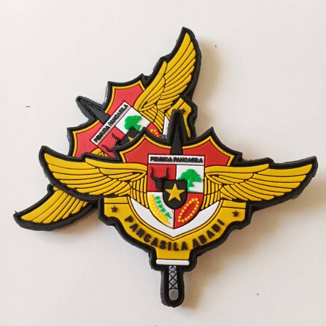 Patch rubber LOGO PP ( PEMUDA PANCASILA ) WINGS/tempelan karet emblem velcro