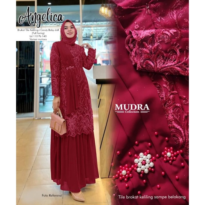 MAXI DRESS ANGELICA BY MUDRA-Maroon