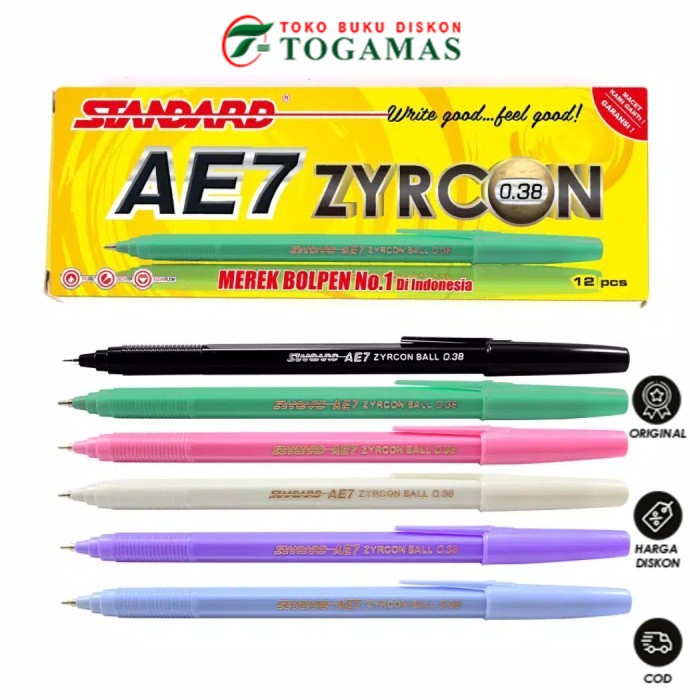 

READY STOCK !! BALLPEN AE7 ZYRCON 0.38 HITAM STANDARD
