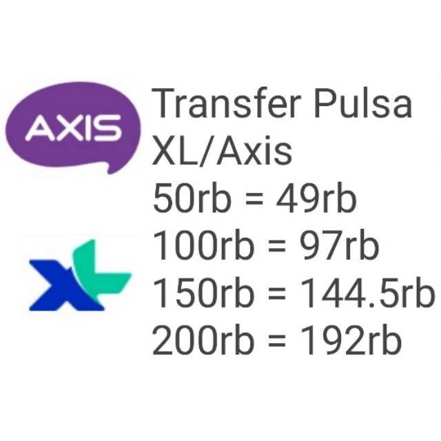 Isi Ulang Pulsa Reguler Xl Axis 15rb 25rb 30rb 50rb 100rb Shopee