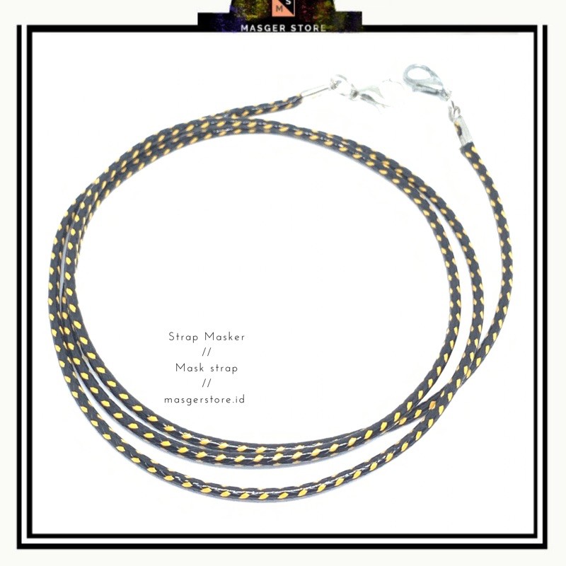Kalung Strap Masker Tali Masker Kalung Mask Chain-Rope Black Yellow