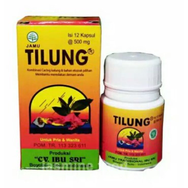 Tilung Obat Typus /Tipus / Tipes Tilung kapsul ekstrak cacing kering per botol 12 kapsul