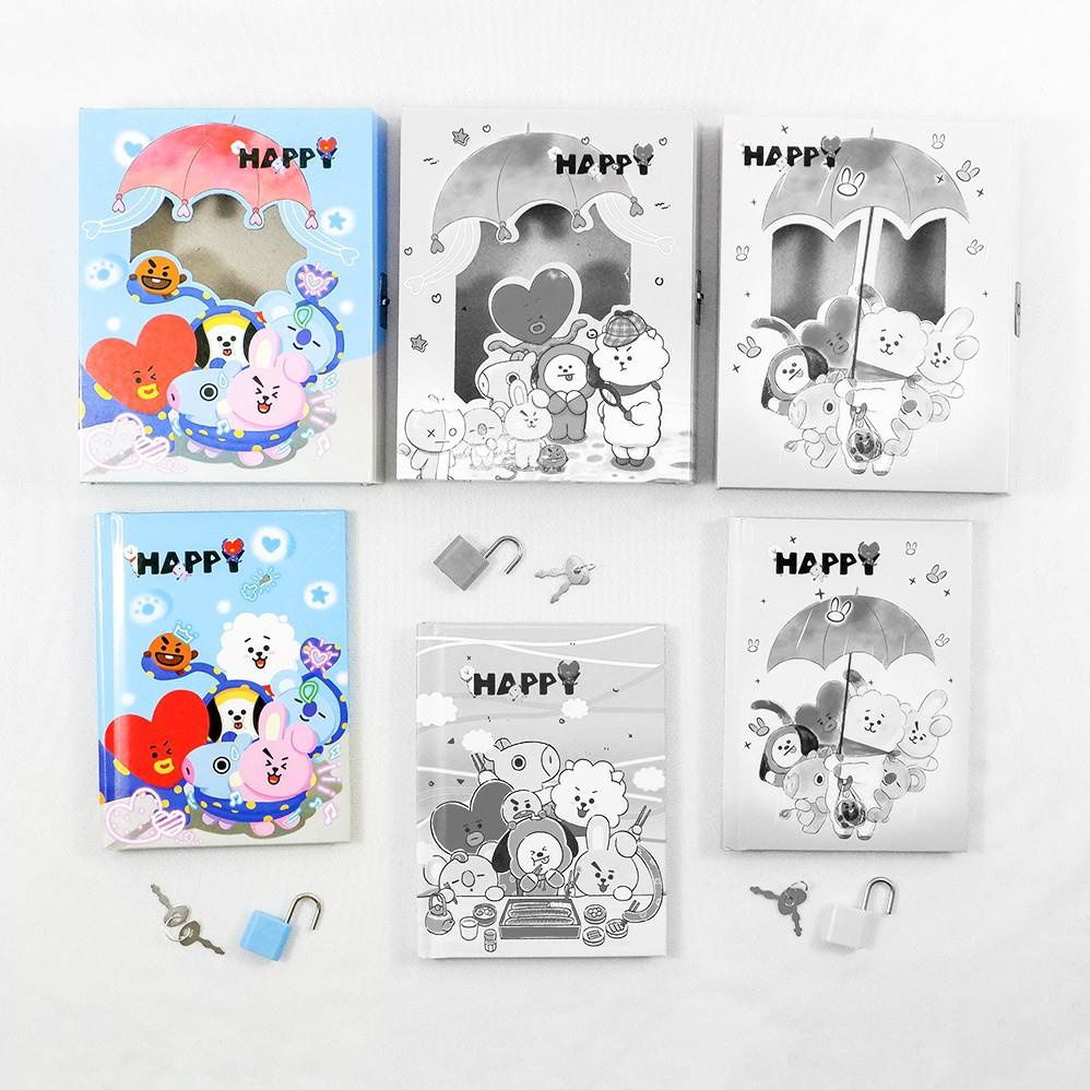 

[PRODUK W7QDS] Buku Diary BT21 - BTS dalam box + gembok // Note Book Notebook Buku Catatan Harian Hardbox Tebal Dengan Kunci KPop Army Bangtan Lucu Imut Bagus Karakter Chimmy Tata Cooky Koya - warna pink biru ungu - COD ( Bandung ) NWD