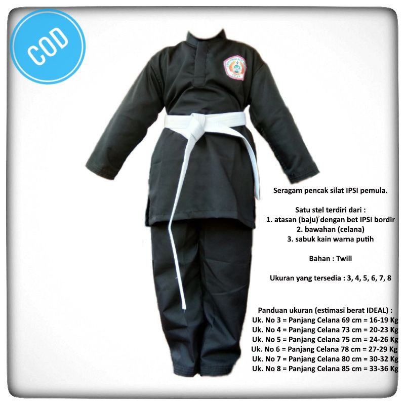 Seragam Pencak Silat Anak / Seragam Silat Anak IPSI / Baju Silat Anak / Baju Pencak silat
