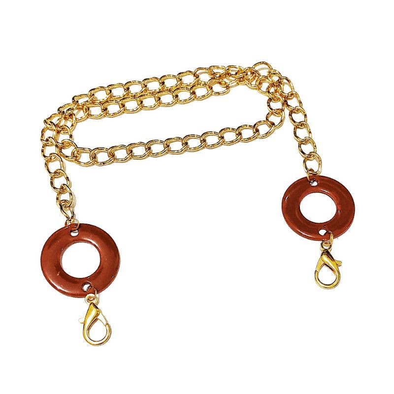 Kalung Gantungan Masker Strap Mask Hanging Big Circle Golden Chain Series