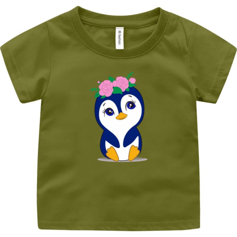 Baju Kaos Anak Perempuan &amp; Laki Laki Penguin T Shirt Anak Umur 2-10 Tahun