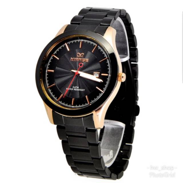 Jam Tangan Pria Mirage 8184 Black Rosegold Original