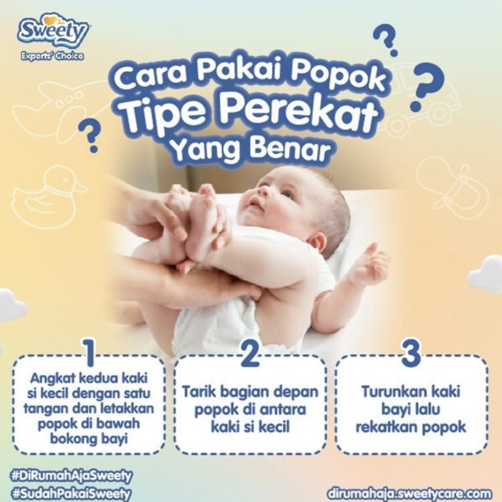 Popok Bayi NewBorn NB S M L Sweety BRONZE Comfort Tipe Perekat / Celana diapers sekali pakai