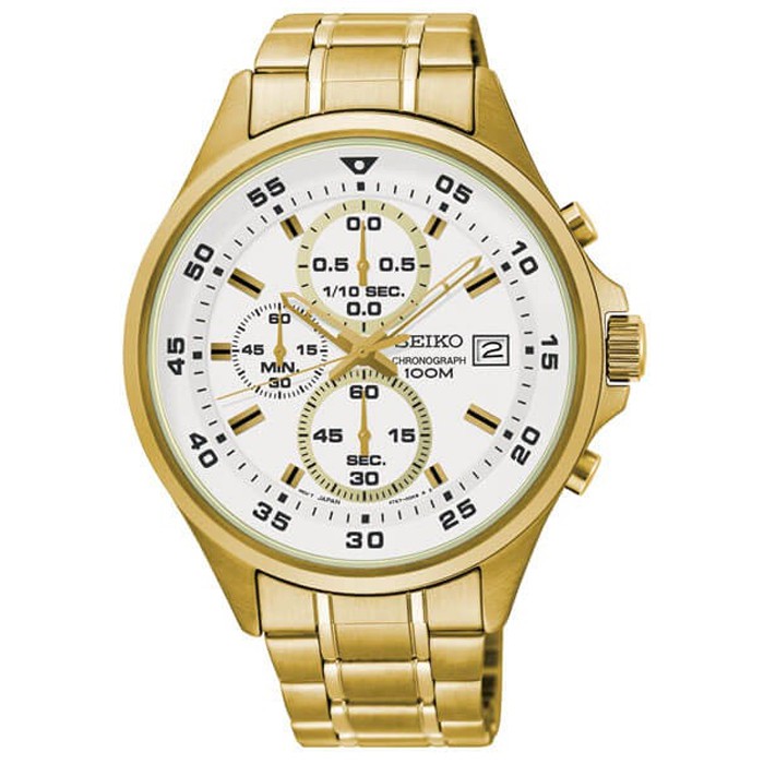 Seiko Quartz SKS632P1 Chronograph Gold IP - Jam Tangan Pria SKS632