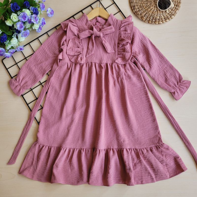 DRESS ANAK UMUR 4-5 TH || BAHAN  KRINGKEL AIR FLOW || TERKINI DAN TERBARU || GAMIS ANAK