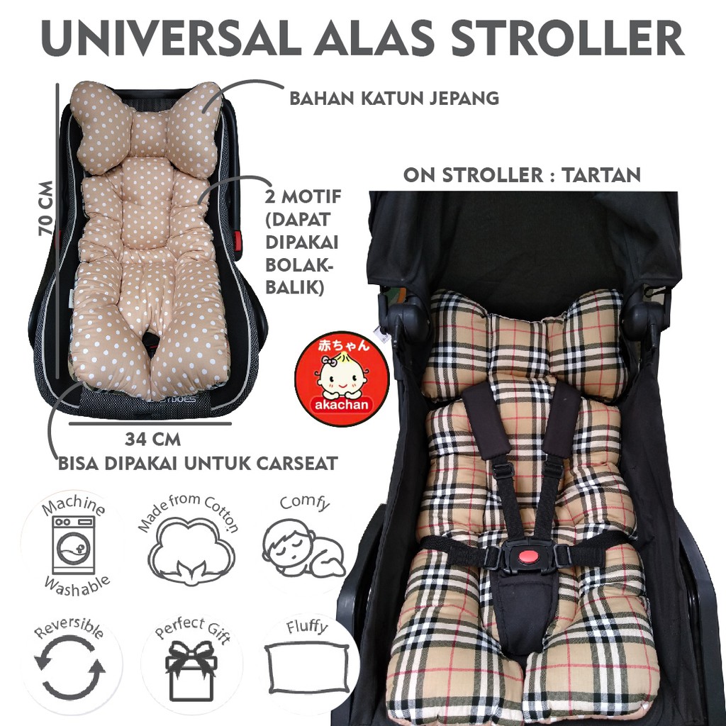 Alas STROLLER PAD KATUN JEPANG stroler Akachan kereta dorong seatpad bayi empuk spad jp halus nyaman