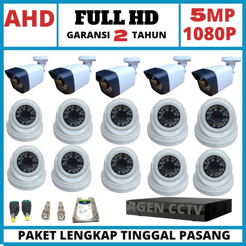 PAKET CCTV 16 CHANNEL 15 KAMERA 5MP 1080P IR SONY FULL HD BEBAS PILIH JENIS INDOOR DAN OUTDOOR