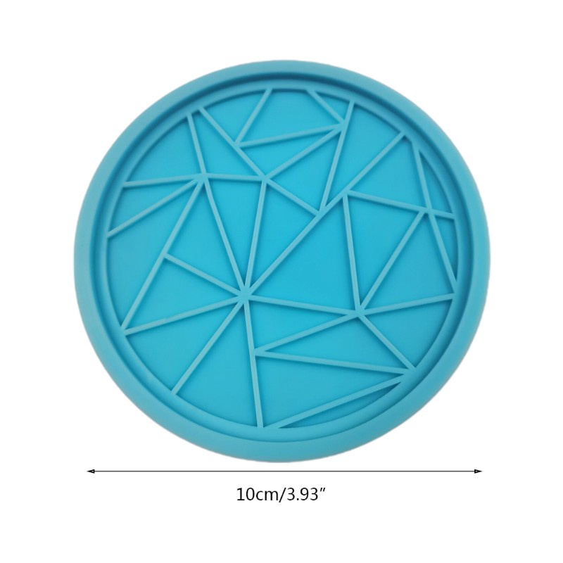 Glitter Geometric Circle Round Shape Coaster Epoxy Resin Mold Cup Mat Pad Silicone Mould DIY Crafts Casting Tool