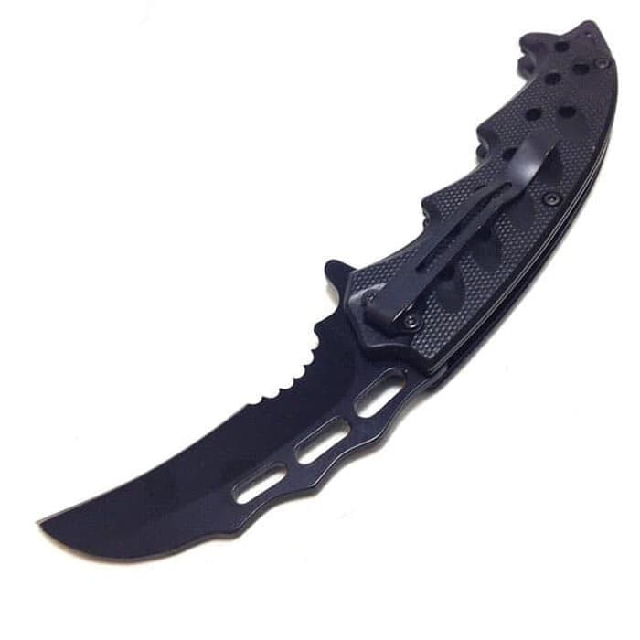 Super Sale! PISAU LIPAT KERAMBIT ZH001 P896 BLACK FOLDING KNIFE SURVIVAL