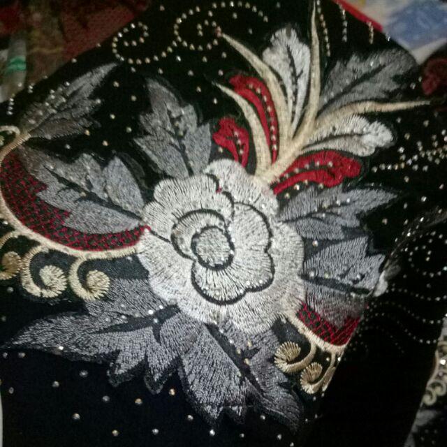 Rok Duyung Bordir Kombinasi Plisket Motif Bunga Allamanda Premium Quality