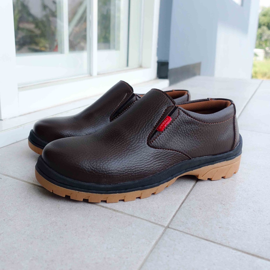 Sepatu Safety Semi Boots Pria Ujung Besi Model Slip On Mamojo Store SEFIRO