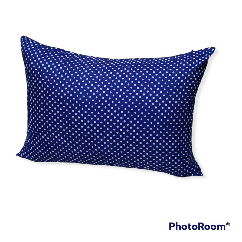 Sarung bantal tidur motif polkadot bahan MIKROTEX model pake RISLETING