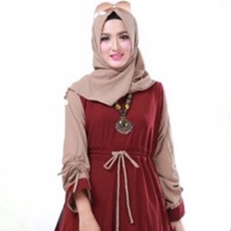 Maxi RENATA Gamis Syari Tanpa Hijab-MAROON