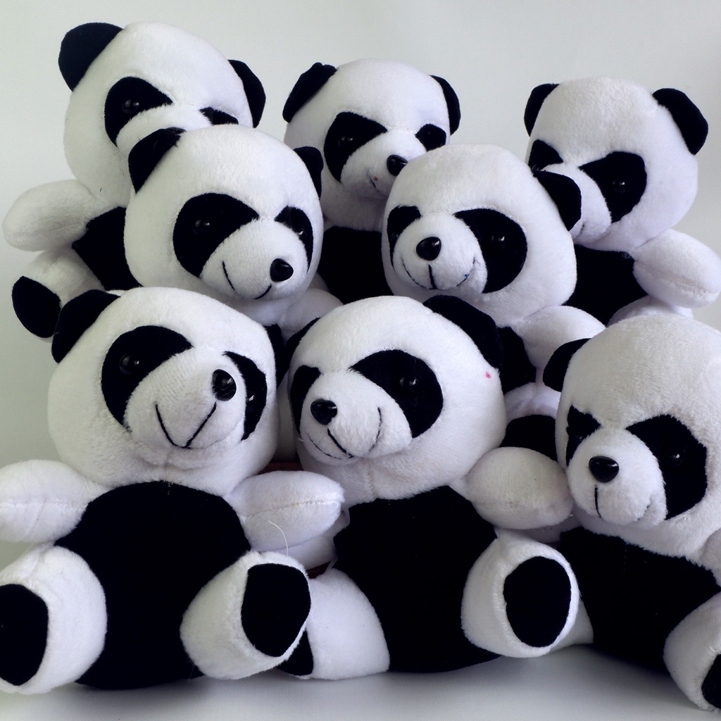 Boneka Mini Panda Beruang Hitam Putih Untuk Bahan Buket Bunga - Cocok Untuk Hadiah Atau Kado Pacar -