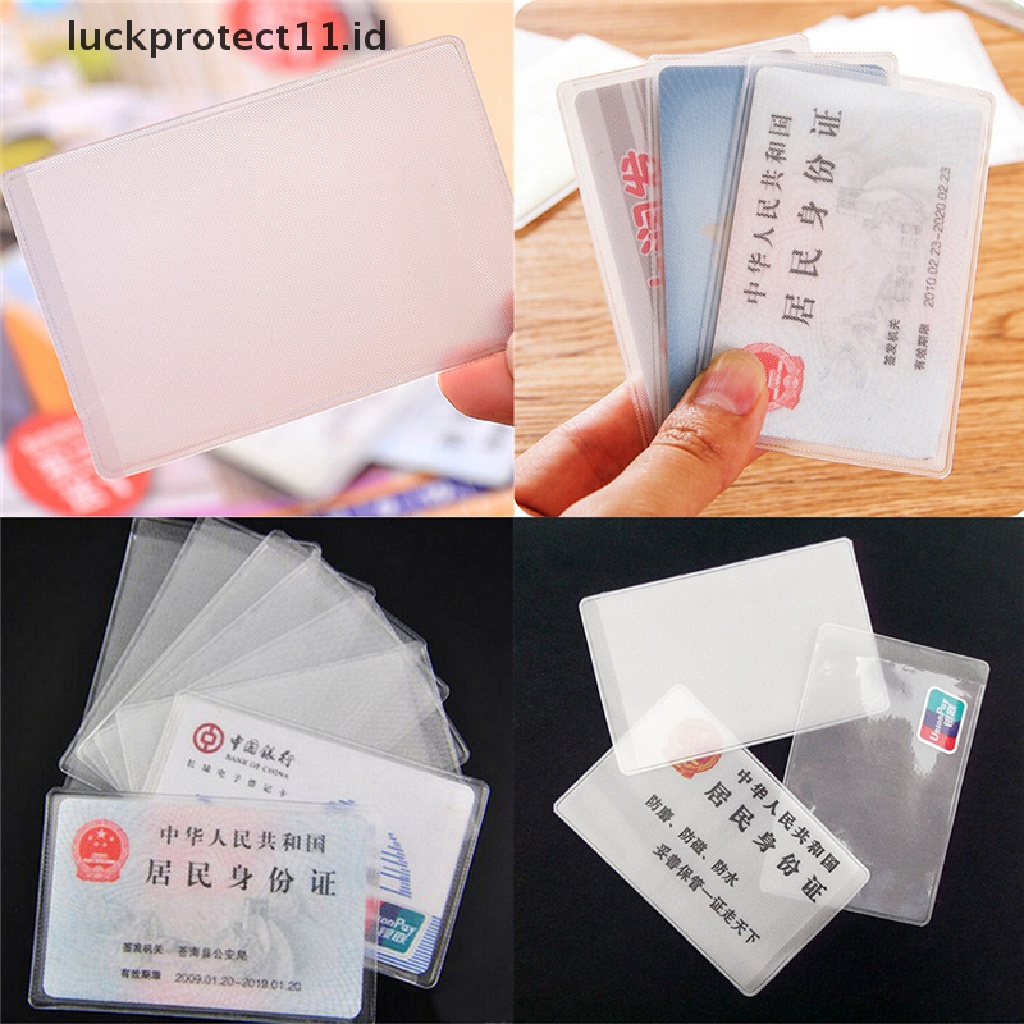 // Hg &amp; ID// 10PCS PVC Tempat Kartu Kredit Melindungi ID Card Name Card Cover Bening Frosted.