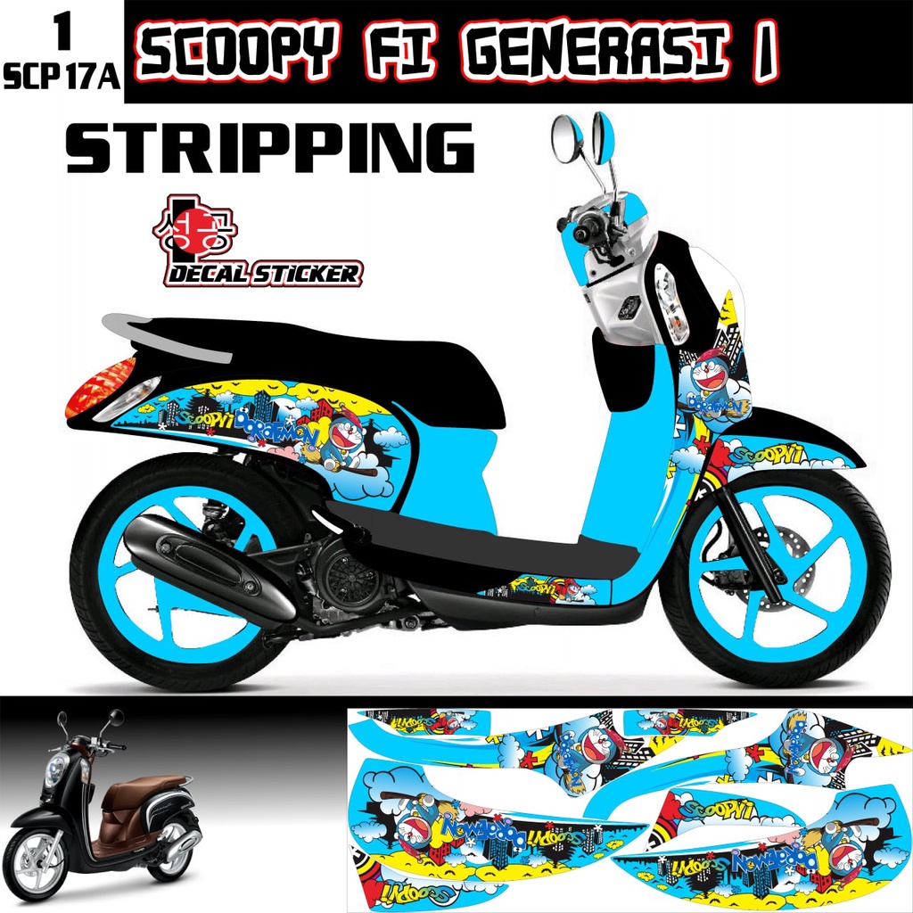 DECAL STICKER SCOOPY FI 2013 2014 2015 2016 DORAEMON  SCP 17A