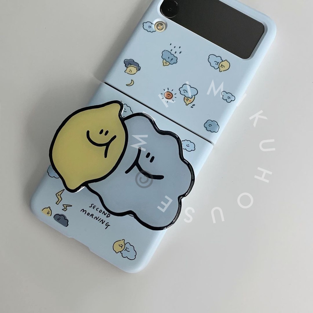 Z FLIP 5 4 KOREA LEMON & CLOUD CASE CASING Z FLIP 3 ZFLIP3 FLIP3 SAMSUNG CLEAR GALAXY MORNING KOREAN