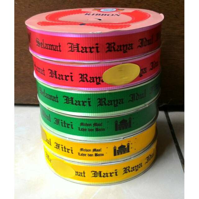 

Pita Selamat Hari Raya Idul Fitri Metalik Gulung Premium/Pita Lebaran Per Roll/Pita IF/Pita ParceL Idul Fitri