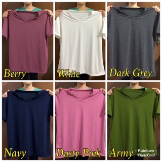  Kaos  polos wanita  big size  XXL V NECK kaos  jumbo wanita  