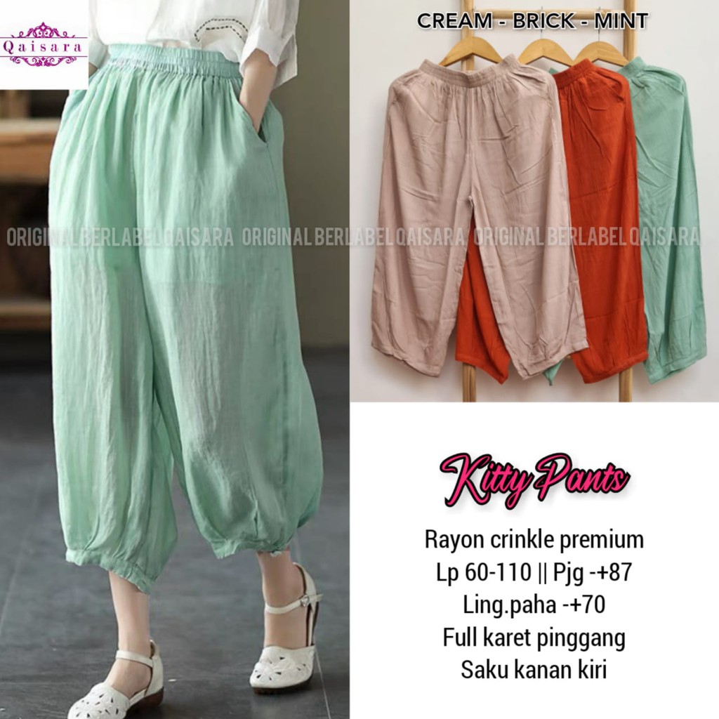 Kitty Pant Bahan Rayon Crinkle Premium