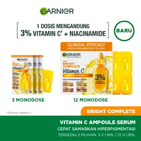 GARNIER Booster Serum SACHET | Sakura White Bright Complete Vitamin C Ampoule / Anti Acne