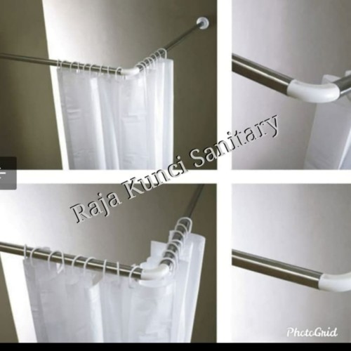 Tiang Shower Curtain U,L,Lurus/Tirai Kamar Mandi Stainless (PROMO)