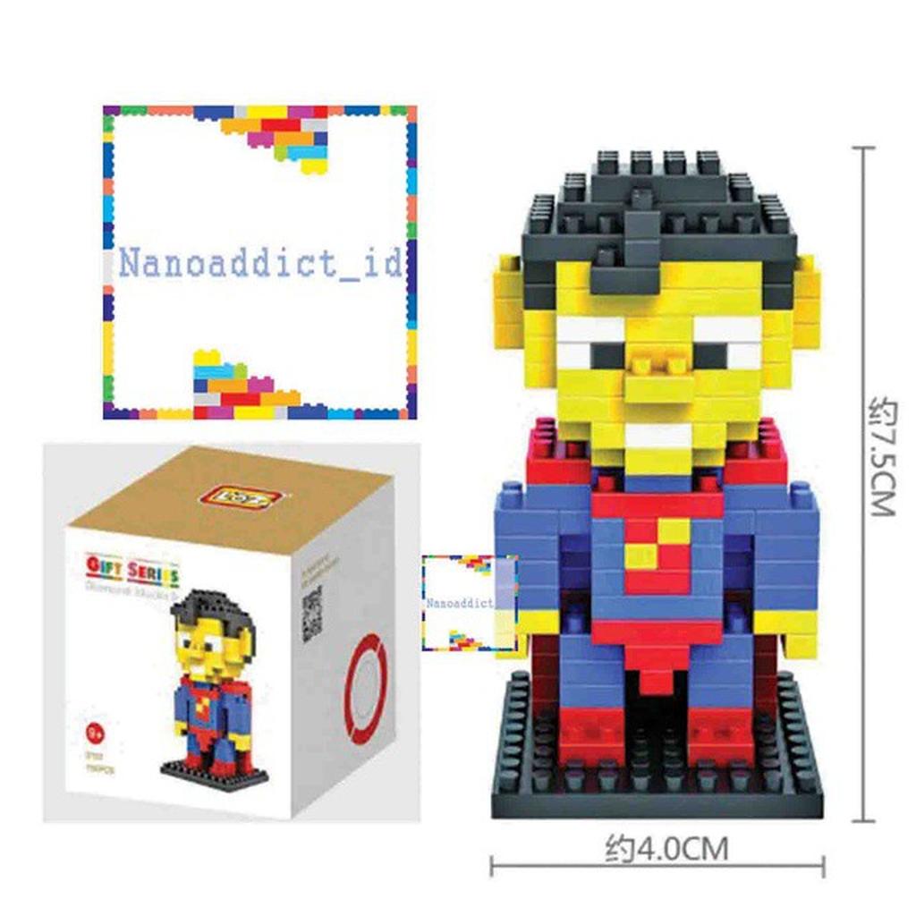 Loz Nanoblock Superman 9152 Superhero Dawn of Justice / Batman - Bricks Nano Block