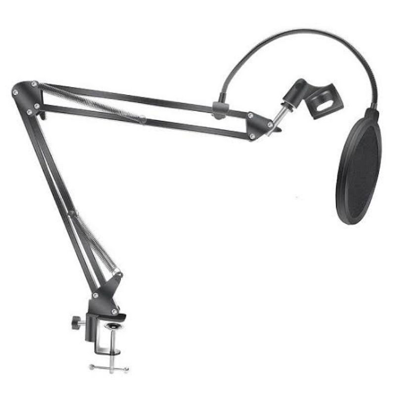 PAKET KOMPLIT STAND MIC ARM POP FILTER+SHOCK MOUNT+MICROPHONE CONDENSER YOUTUBER PAKET TERMURAH