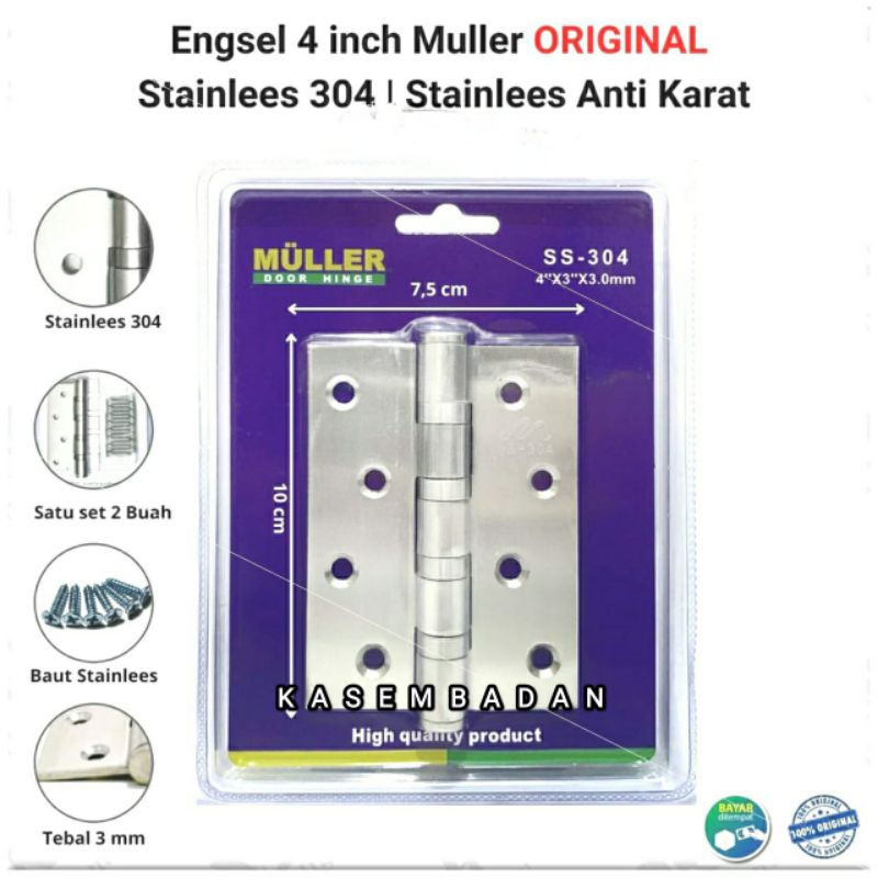 Engsel pintu jendela rumah stainless Muller 4inch engsel jendela pintu rumsh stainless