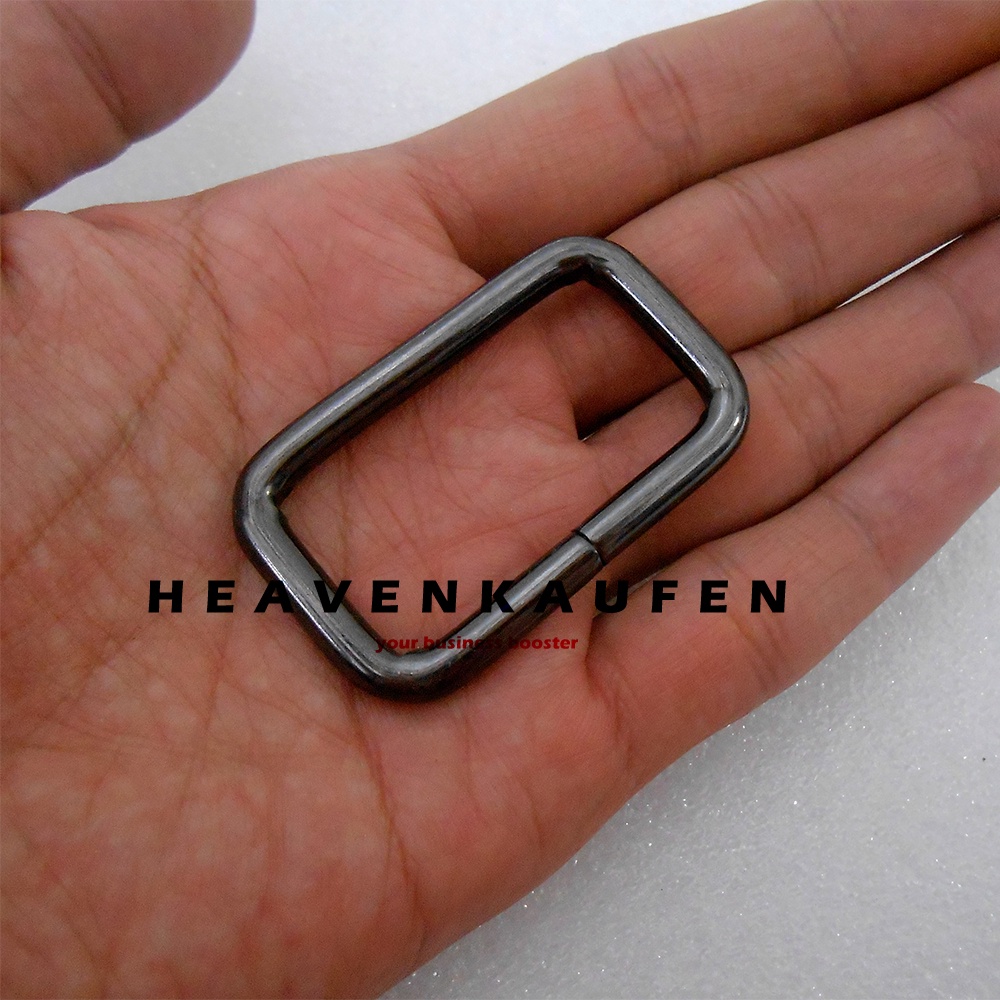 Ring Kotak Tas Lebar 3,8 cm Warna Hitam Black Nikel Premium Quality Tebal 4,5 mm