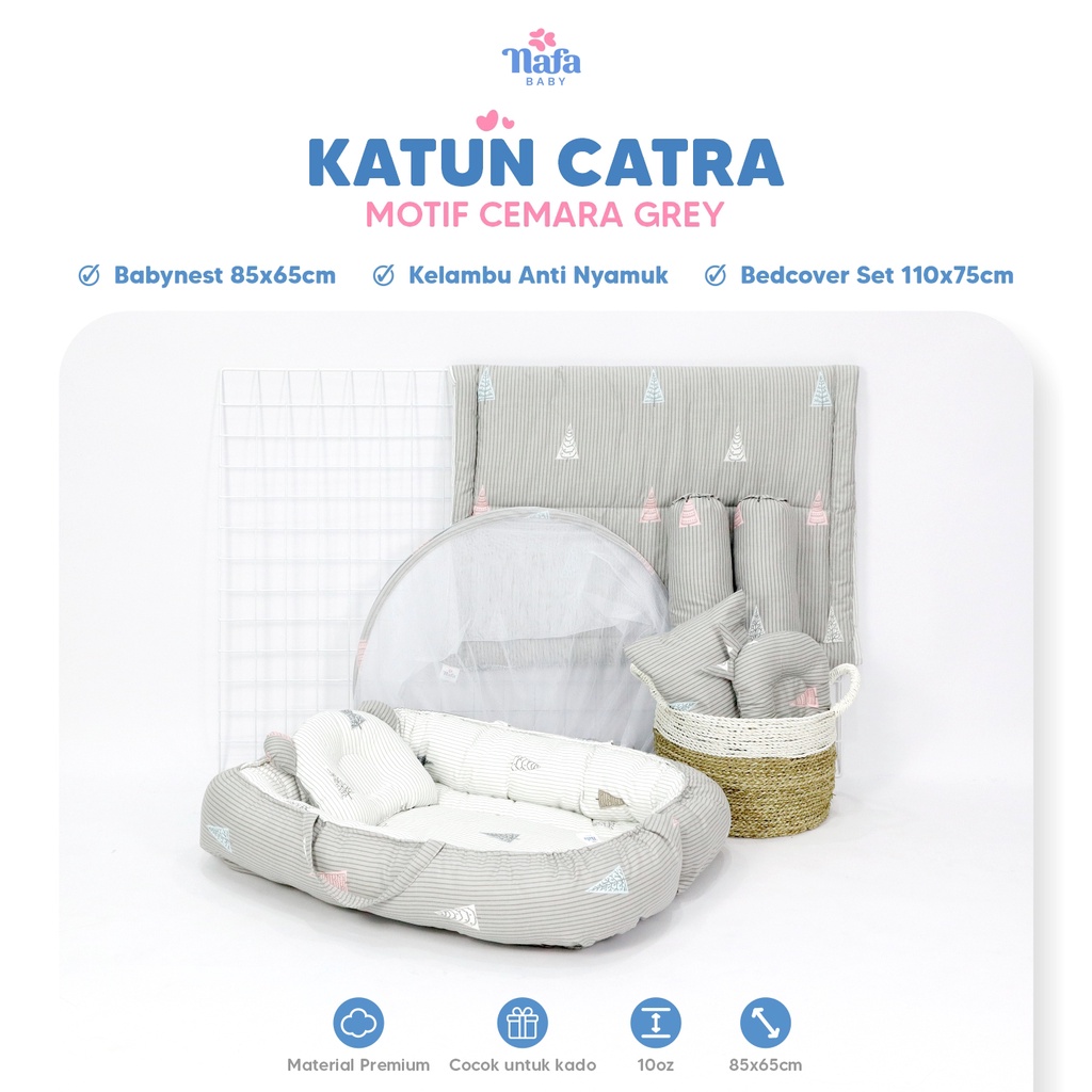 NAFA BABY - READY STOCK Baby Nest Boat + Bedcover Bayi | Perlengkapan Tidur Bayi | All Motif Katun