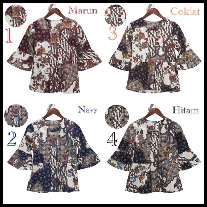 BAJU BATIK KEBAYA WANITA LENGAN PANJANG TERBARU U/ ATASAN KERJA KANTOR