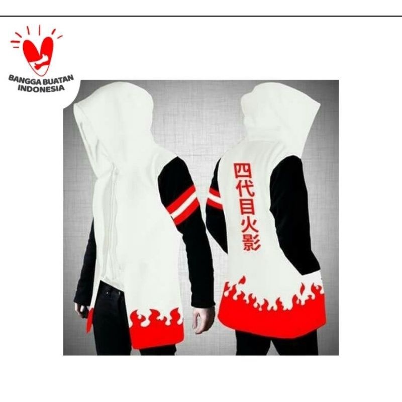 jubah anime naruto hokage yondaime merah/ putih