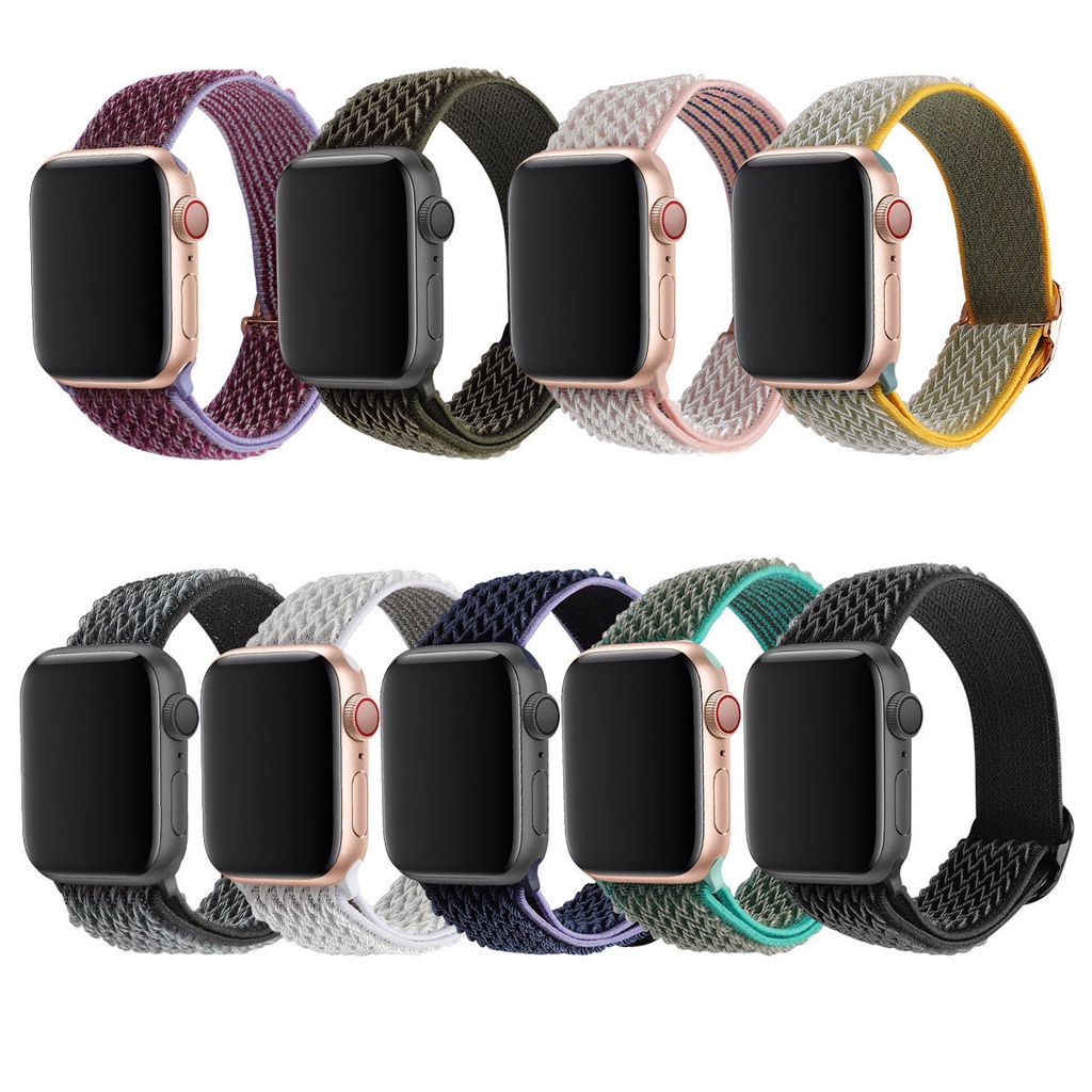 Apple watch Nylon Soft pola gelombang 38mm 42mm iwatch strap series 7 6 5 elastisitas