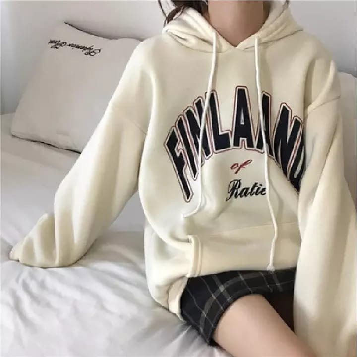 HOODIE WANITA FINLAND FLEECE /// JUMPER WANITA ALA KOREA TEBAL HALUS PREMIUM KEKINIAN TERBARU''