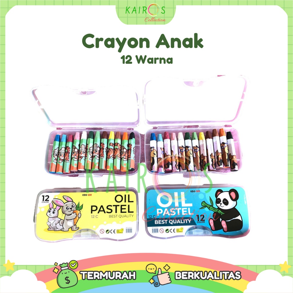 Crayon 12 warna Oil Pastel Crayon Krayon Anak