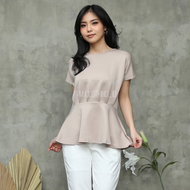 MJCLOTHING_ID — LORA PEPLUM SCUBA