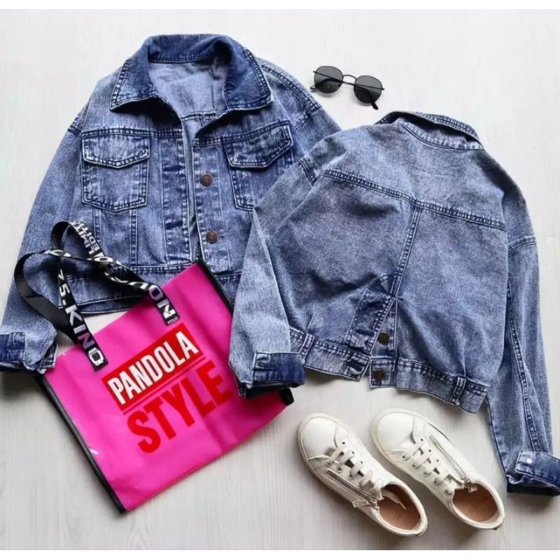 JAKET CROP WANITA/JAKET LEVIS WANITA/JAKET CROP KANCING BELAKANG/JAKET JEANS WANITA