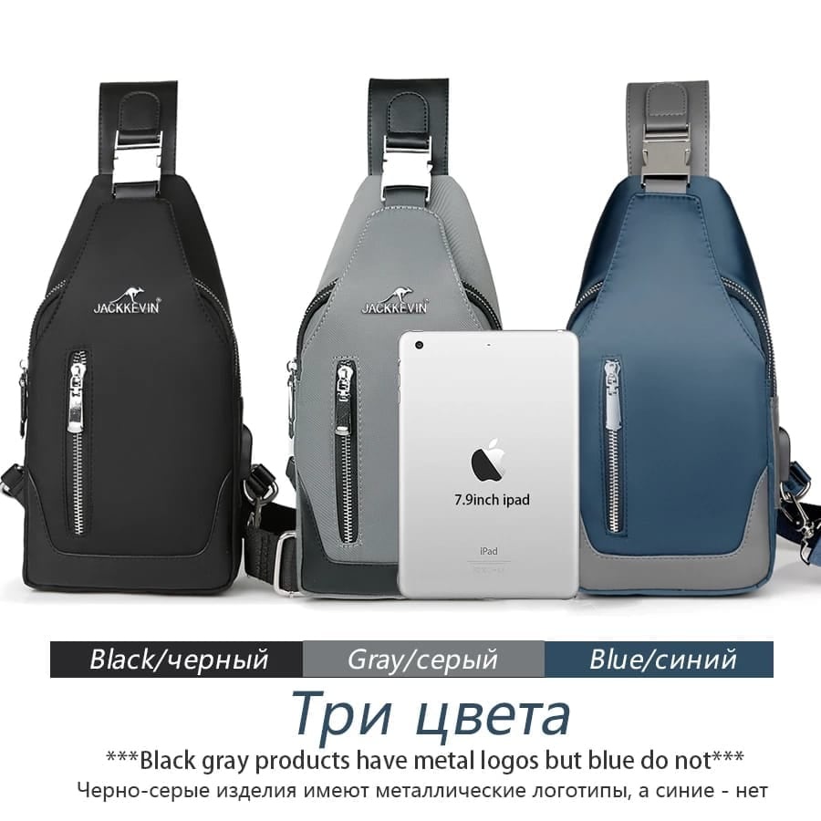 Charyatink JOY - Tas Waistbag Selempang Travel USB Port - Crossbody Bags Tas Punggung Sling Bag Tas Selempang unisex Versi Terbaru