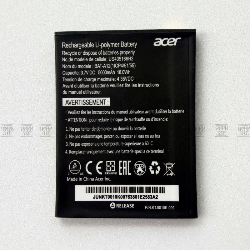 ACER LIQUID Z520 BAT-A12 BATERAI ORIGINAL REAL KAPASITAS 2000 MAH