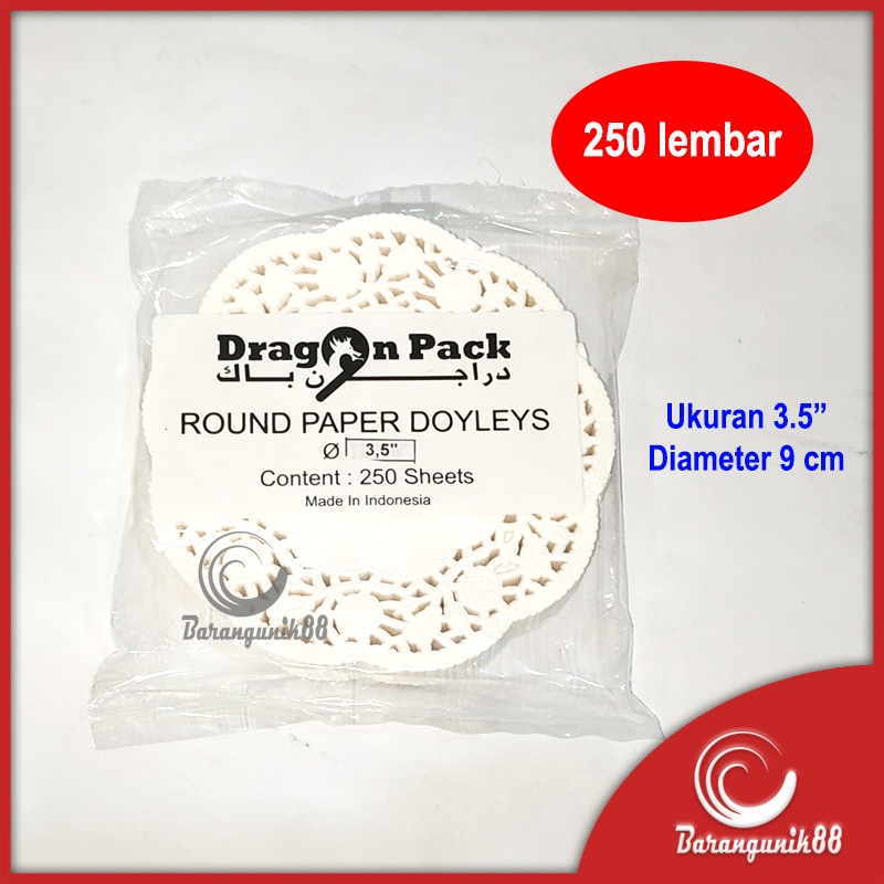 [250 lbr] Kertas Doilies Putih 3.5&quot; Alas Renda Kertas Renda Bundar Bulat Doyleys Round