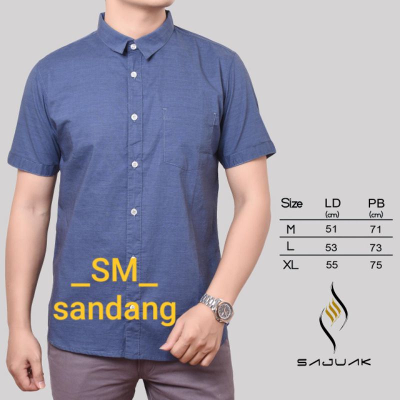 Kemeja Pendek Polos Slimfit Sajuak/Agera Original Product